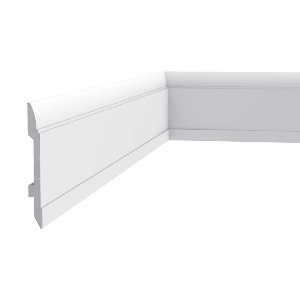 5.88" High White Polystyrene Baseboard Moulding Set