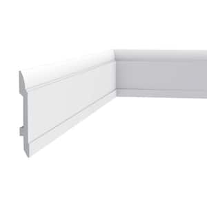 5/8 in. D x 5-7/8 in. W x 78-3/4 in. L Primed White High Impact Polystyrene Baseboard Moulding (2-Pack)