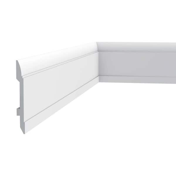 ORAC DECOR 5/8 in. D x 5-7/8 in. W x 78-3/4 in. L Primed White High Impact Polystyrene Baseboard Moulding (2-Pack)