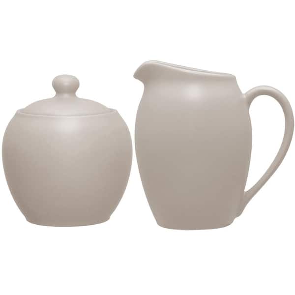 Noritake Color Wave Sand (Tan) Stoneware 13 oz. Sugar and 11 fl. oz. Creamer Set