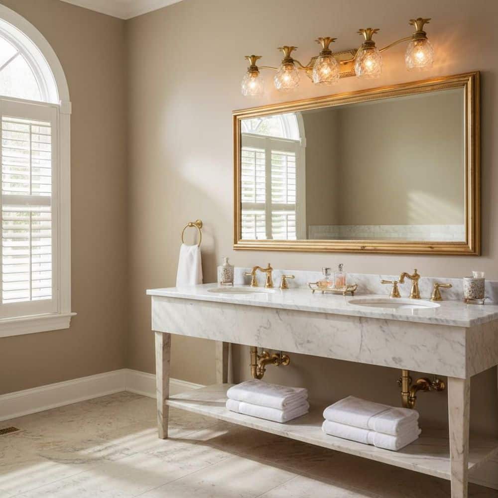 Plantation 37 in. 5 Light Burnished Brass Vanity Light price history on PriceWatchPro