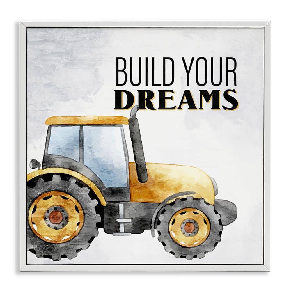 Build Your Dreams Phrase by Kim Allen White Framed Typography Giclee Art Print 17 in. x 17 in. price history on PriceWatchPro