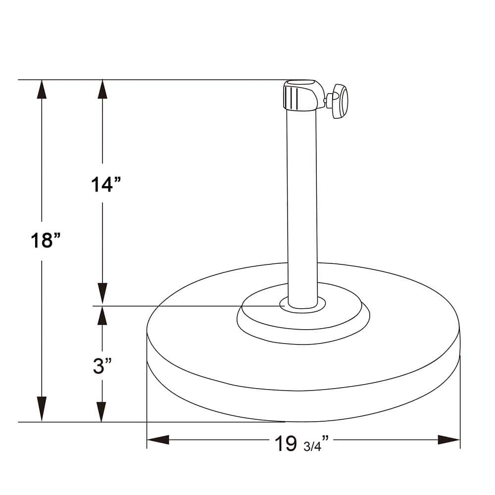 Bronze 50 lb Round Concrete and Steel Umbrella Base