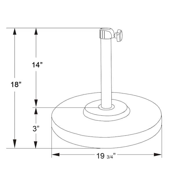 California Umbrella 50 lbs. Steel Round Patio Umbrella Base in