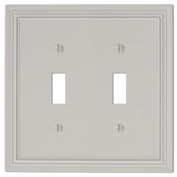 Hampton Bay Hallcrest 2 Gang Toggle Metal Wall Plate - Gray