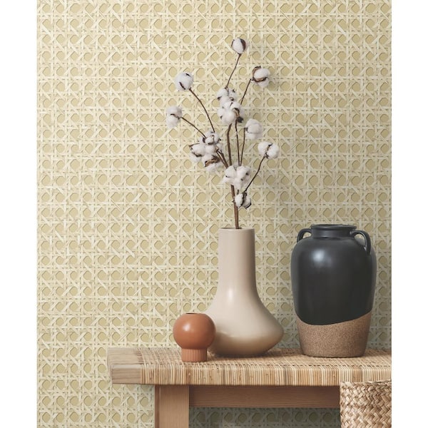 Wheat Mika Paper Unpasted Wallpaper Roll (60.75 sq. ft.)