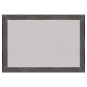 Woodridge Rustic Grey Wood Framed Grey Corkboard 27 in. x 19 in. Bulletin Board Memo Board