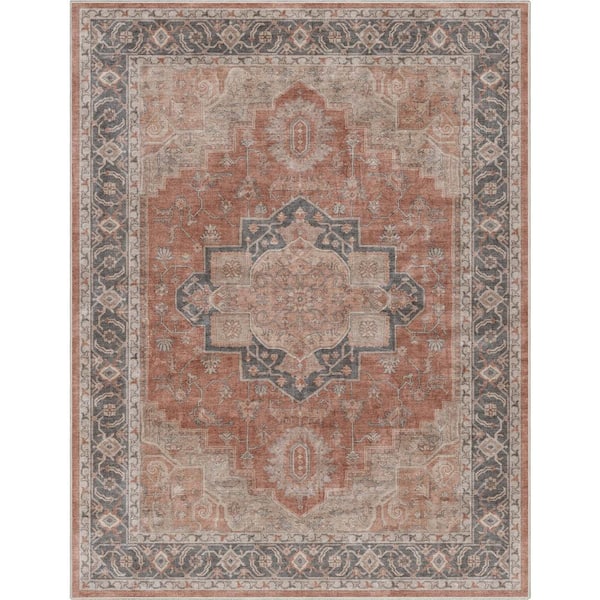 Red 9 ft. 10 in. x 13 ft. Apollo Paris Vintage Oriental Persian Area Rug