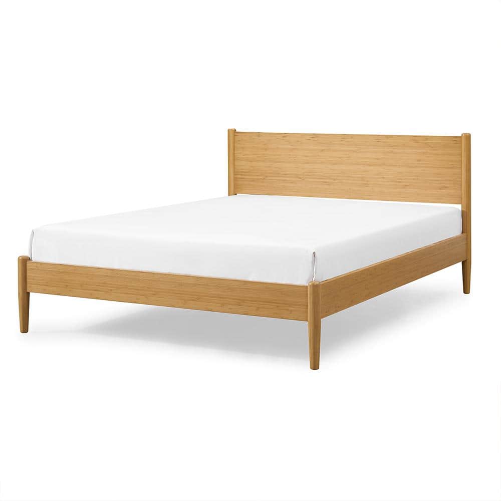 Caramelized Bamboo Queen Platform Bed with Headboard