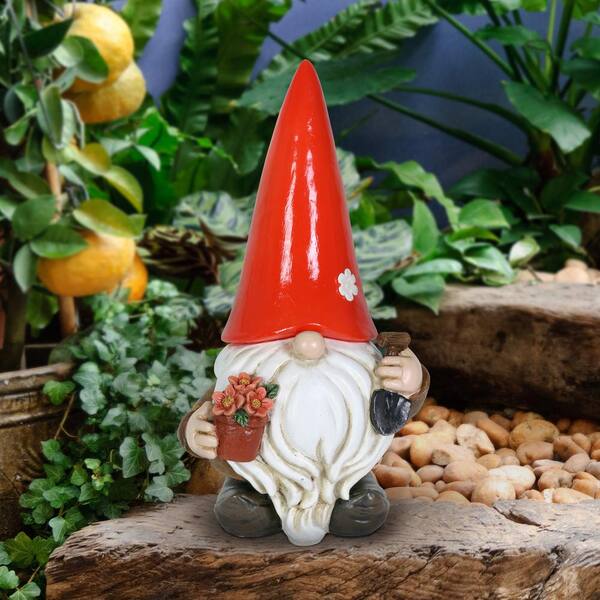 Flowers and Trowel Gnome Garden Statue 