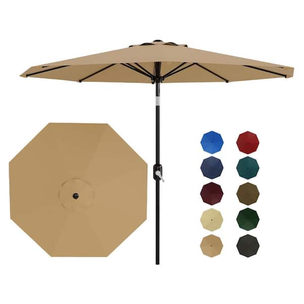 10 ft. Steel Patio Umbrella for Pool, Deck, Backyard