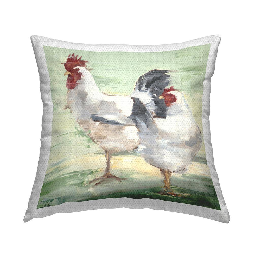 Farm Hens Abstract Animals Green Square Outdoor Throw Pillow price history on PriceWatchPro