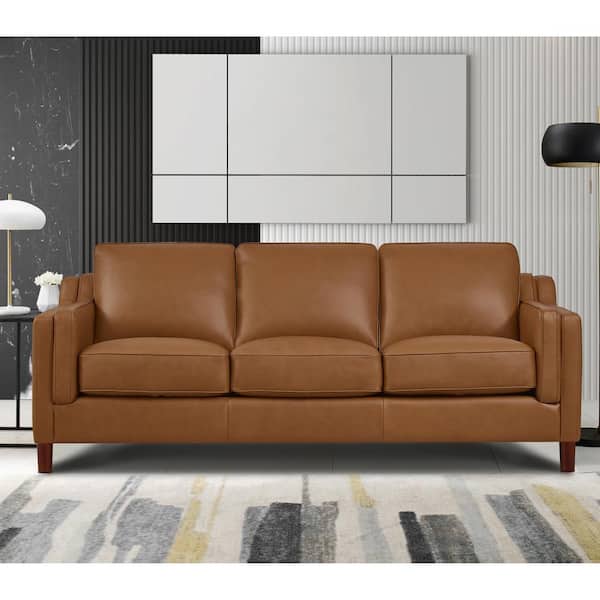 Himolla Purple Leather Sofa with Ottoman, 85% Off