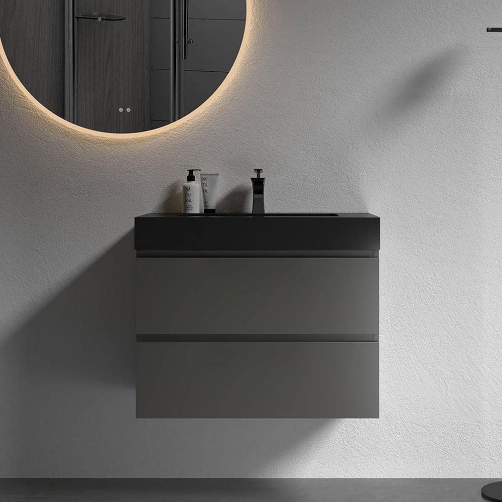 Alice 30.00 in. W x 18.10 in. D x 25.20 in. H Floating Bath Vanity in Gray 
