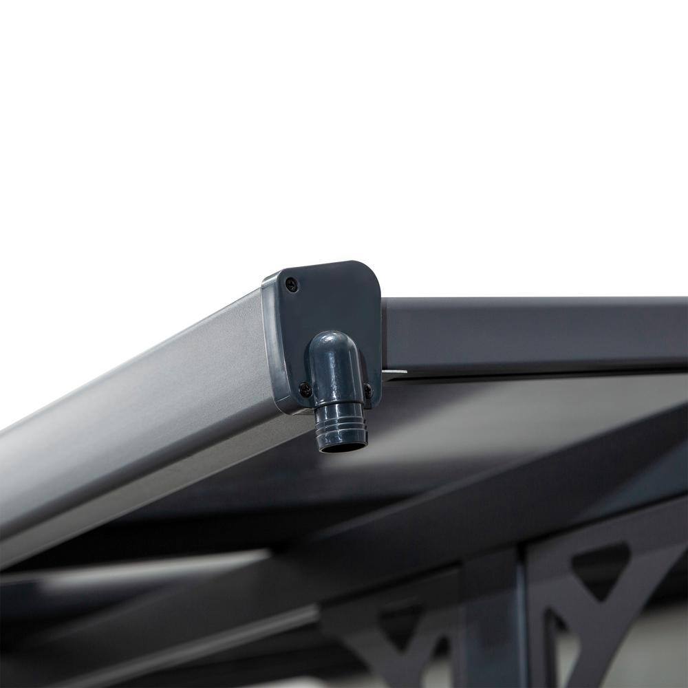 Gray Aluminum Pergola with Transparent UV Blocking Canopy