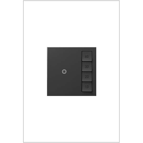 Legrand Adorne Sensa 15 Amp 60, 40, 20, 10 Minute Single-Pole/3-Way Indoor Countdown Timer Switch with Microban, Graphite