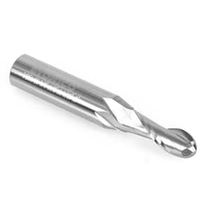 2-Flute Ball Nose Spiral End Mill 3/8 in. Dia 1/2 in. Shank Solid Carbide CNC Router Bit