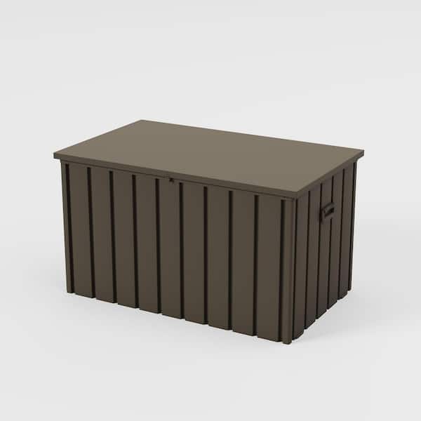 Outdoor Deck Box 160 Gallon Waterproof Lockable Storage Box Container with Lid Deck Box, Brown
