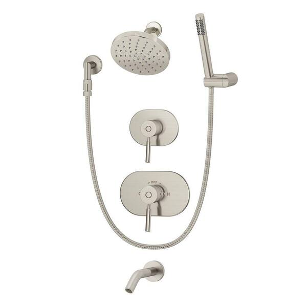 Symmons Sereno Single-Handle 1-Spray Tub and Shower Faucet in Satin Nickel (Valve Included)