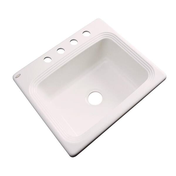 Thermocast Rochester Drop-In Acrylic 25 in. 4-Hole Single Bowl Kitchen Sink in Bone