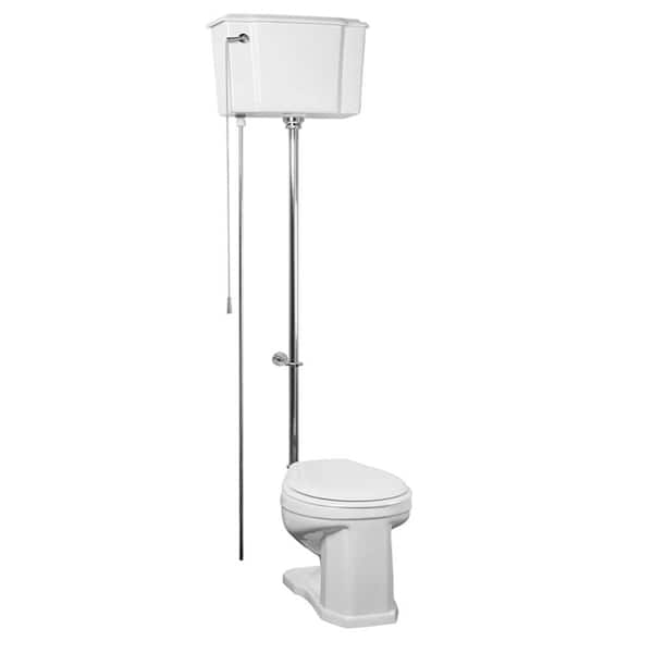 Pegasus Victoria 2-piece 1.6 GPF Single Flush Round High Tank Water Closet Toilet in White with Chrome Trim