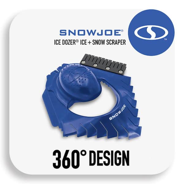 Snow Joe Ice Dozer and Snow Scraper Tool with Squeegee Brush