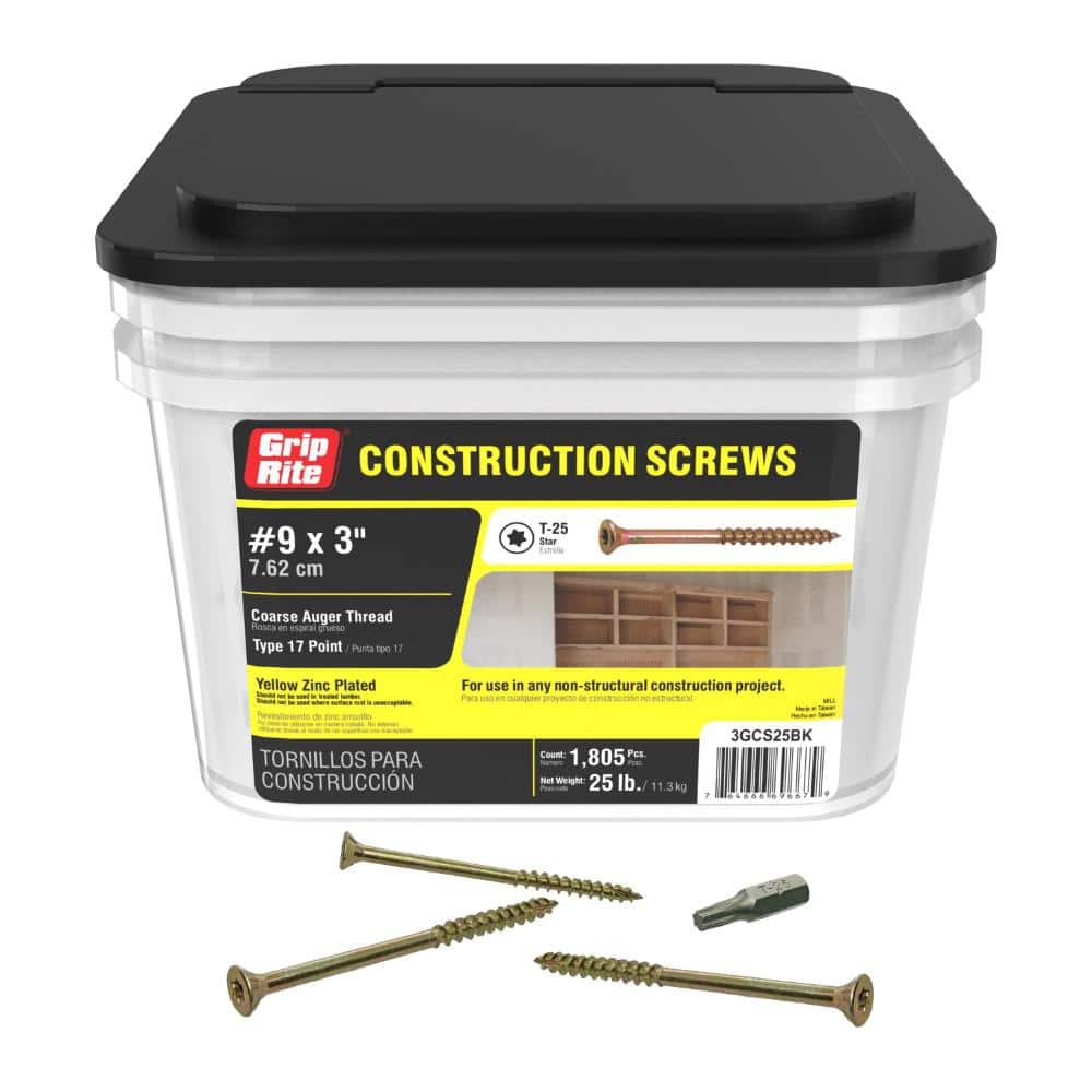 2-Pack #9 x 3 in. Star Drive Flat Head Coarse Construction Wood Screws (50 lb. / 3,610 piece) price history on PriceWatchPro