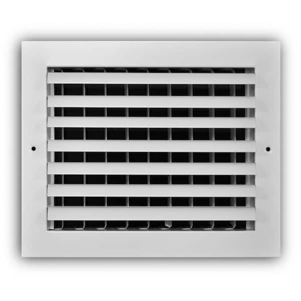 10 in. x 8 in. 1-Way Aluminum Adjustable Curved Blade Wall/Ceiling Register in White