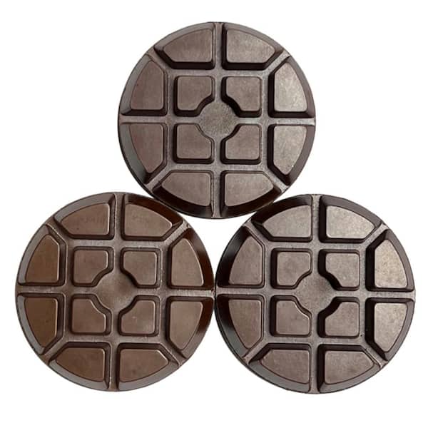 EDiamondTools 3 in. Resin Bond Diamond Polishing Pads, Dark Resin, #400 Grit, Wet or Dry (Set of 3)