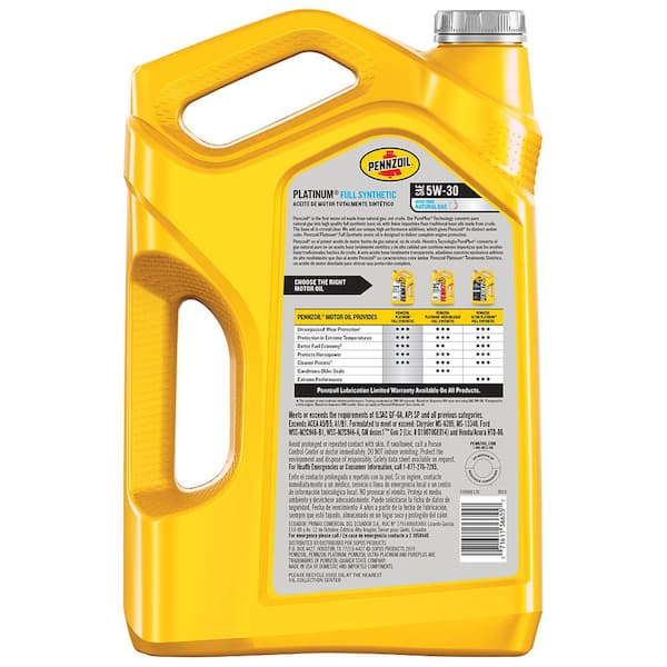 Platinum SAE 5W-30 Full Synthetic Motor Oil 5 qt. (Case of 3)