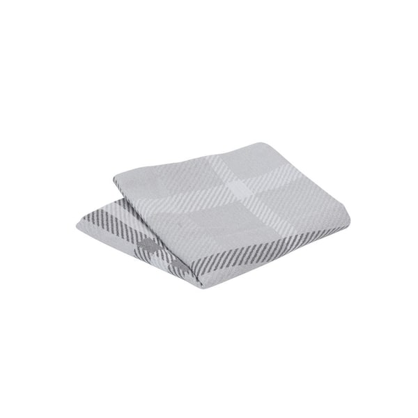Astella Pacifica 18 in. x 18 in. Tartan Charcoal Square Outdoor Throw Pillow Cover