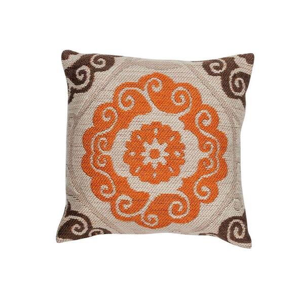 Kas Rugs Waves Ivory/Brown Decorative Pillow