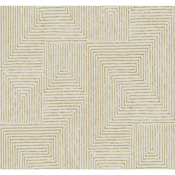SCOTT LIVING Mortenson Gold Metallic Geometric Non-Pasted Paper Cork Wallpaper