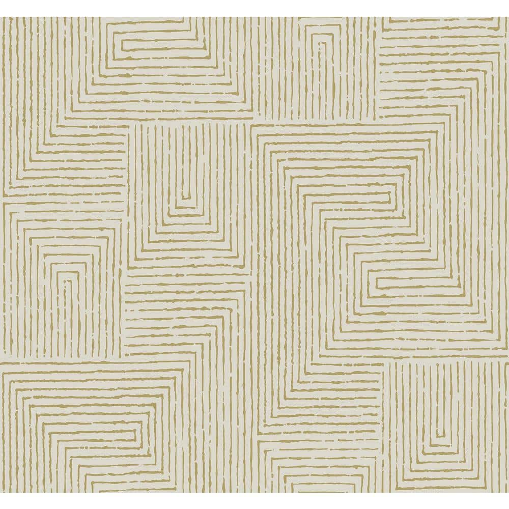 SCOTT LIVING Mortenson Gold Geometric Wallpaper Sample 4034-72142SAM ...