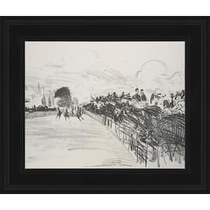 The Races by Edouard Manet Gallery Black Framed Travel Oil Painting Art Print 10.5 in. x 12.5 in.