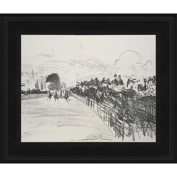 LA PASTICHE The Races by Edouard Manet Gallery Black Framed Travel Oil Painting Art Print 10.5 in. x 12.5 in.