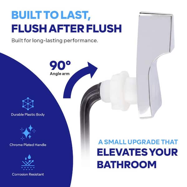 Universal Side-Mount Toilet Handle Lever – Black Finish, Rust-Resistant, Easy Install, Fits Most Toilet Tanks