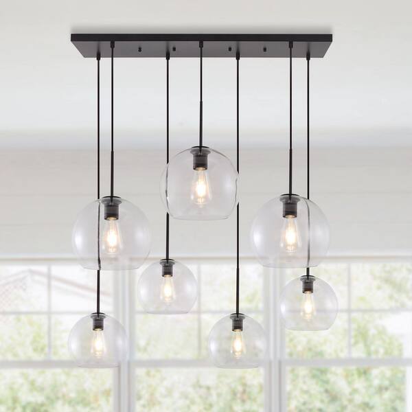 Kichler Sevan 4-Light Black Modern/Contemporary Lantern Medium Hanging Pendant Light