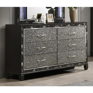New Classic Furniture Radiance Black Pearl 6-Drawer 65 in. Dresser