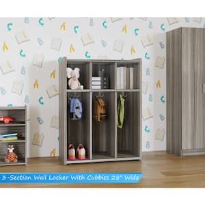 6-Compartment Kids Locker with Cubbies (Shadow Elm Gray), Classroom Furniture, Ready to Assemble, 28 in. W x 37.5 in. H