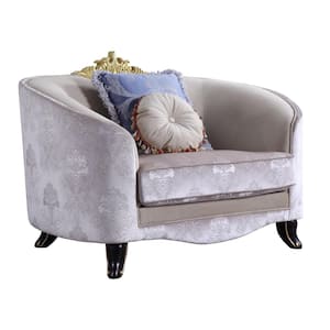Sheridan Cream Fabric Arm Chair with 2-Pillows