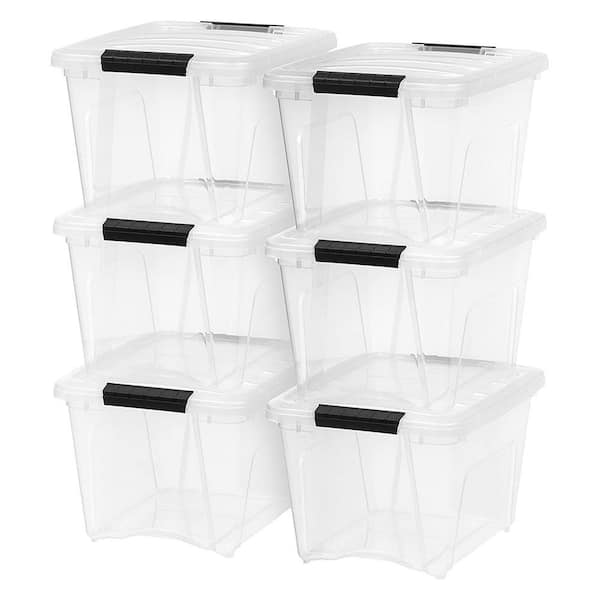 Unbranded 19 qt. Plastic Storage Bin with Lid in Clear (6-Pack)