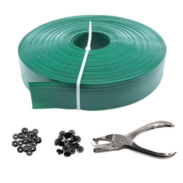 246 ft. x 0.15 ft. 1 Gauge Polyvinyl Chloride Chain Link Fabric Roll, Privacy Tape (200 Pcs Button Puncher Included)