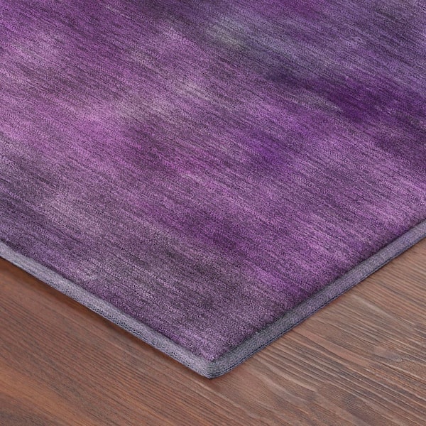 Mayfield Premium Machine Washable Abstract AMF2311 Purple 2 ft. x 3 ft. Accent Rug