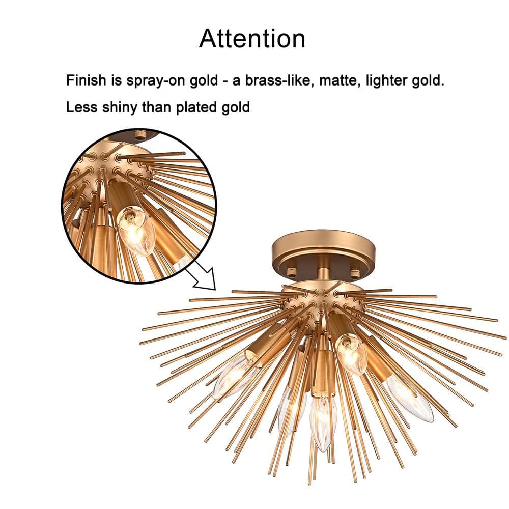 Lorena 16.5'' Bronze Metal Flush Mount with 5 Lights