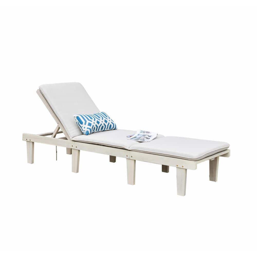 Acacia Wood Outdoor Chaise Lounge with Cushion price history on PriceWatchPro