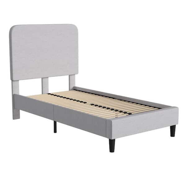TAYLOR + LOGAN Light Gray Wood Frame Twin Platform Bed