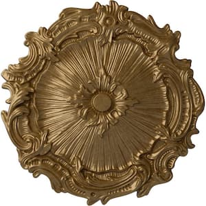 16-3/4 in. x 1-3/8 in. Plymouth Urethane Ceiling Medallion (Fits Canopies upto 1-5/8 in.), Pale Gold