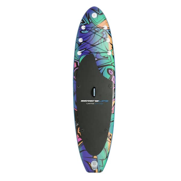SereneLife 10.5 ft. Multicolor Rising Flow Paddleboard SUP Stand Up Water Paddle Board with Waterproof Mobile Phone Case