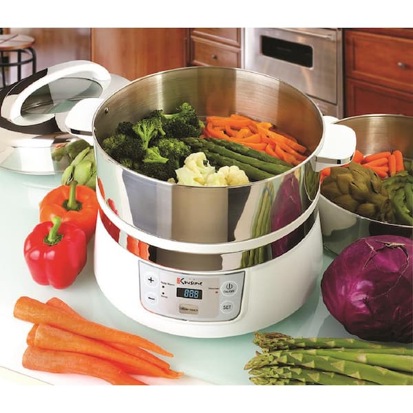 Elite Gourmet 2 Quart Elcteric Food Vegetable Steamer with BPA-Free Steamer  Tray, Auto Shut-off 60-min Timer EST250 - The Home Depot